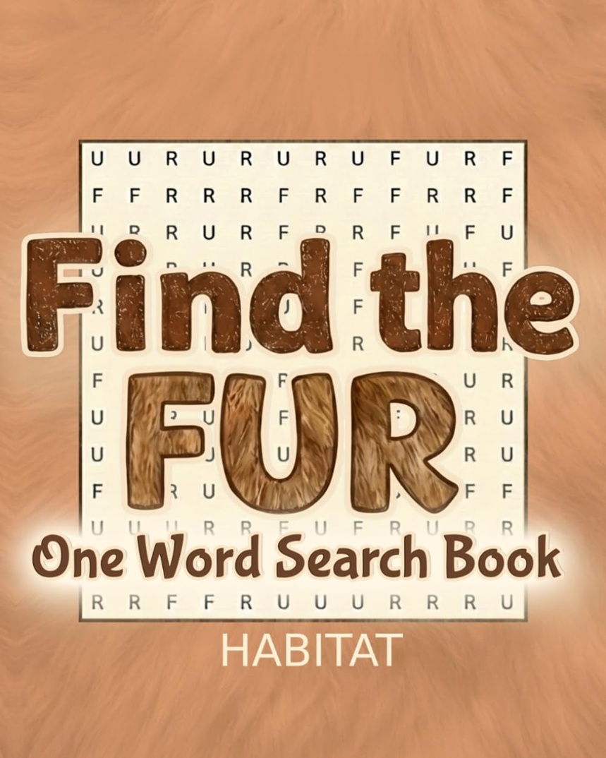 Find the FUR puzzle book — habitat edition cover